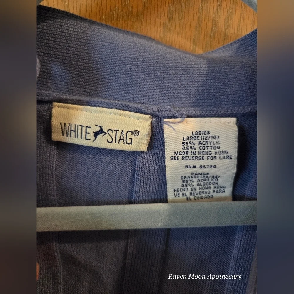 Blue Long Cardigan with Scarf - Picture 3 of 7